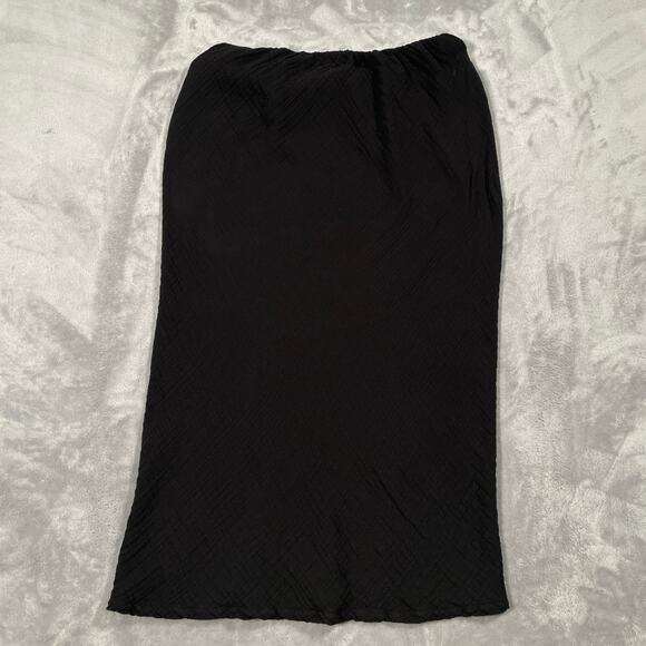 Xirena Skirt Medium Black Gauzy Pull On Lightweight Coastal Minimal Ruched - Picture 2 of 9